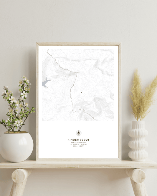 Kinder Scout - Topographic Contour Map Print
