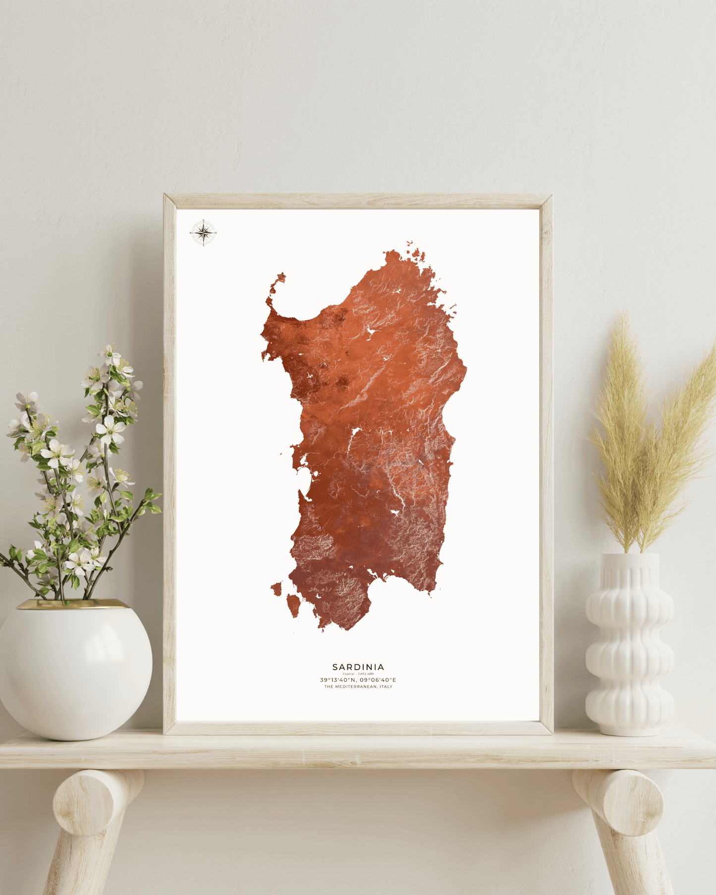 Sardinia - Fine Art Topographical Map
