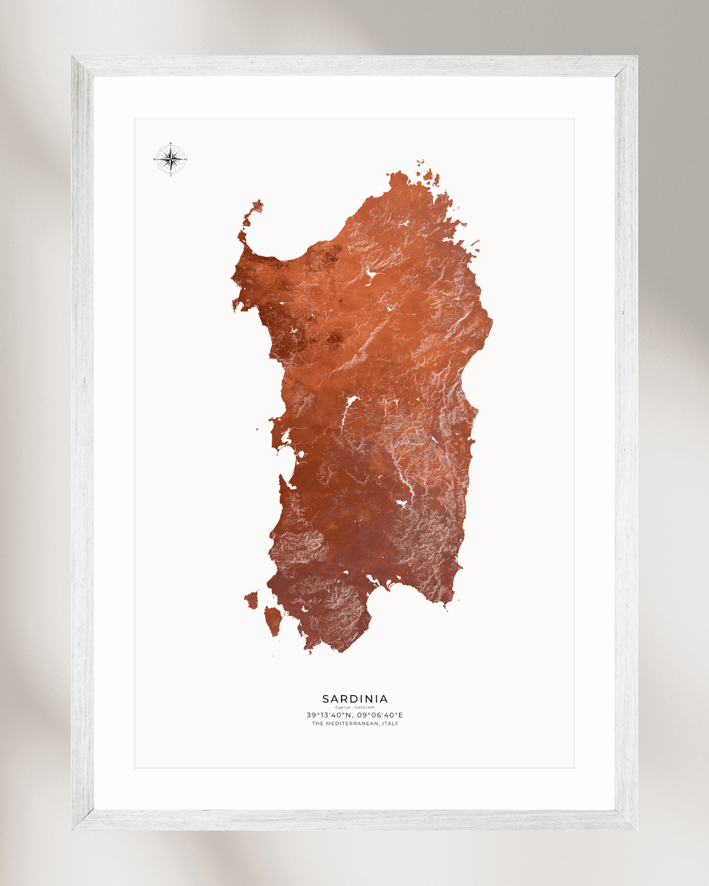 Sardinia - Fine Art Topographical Map