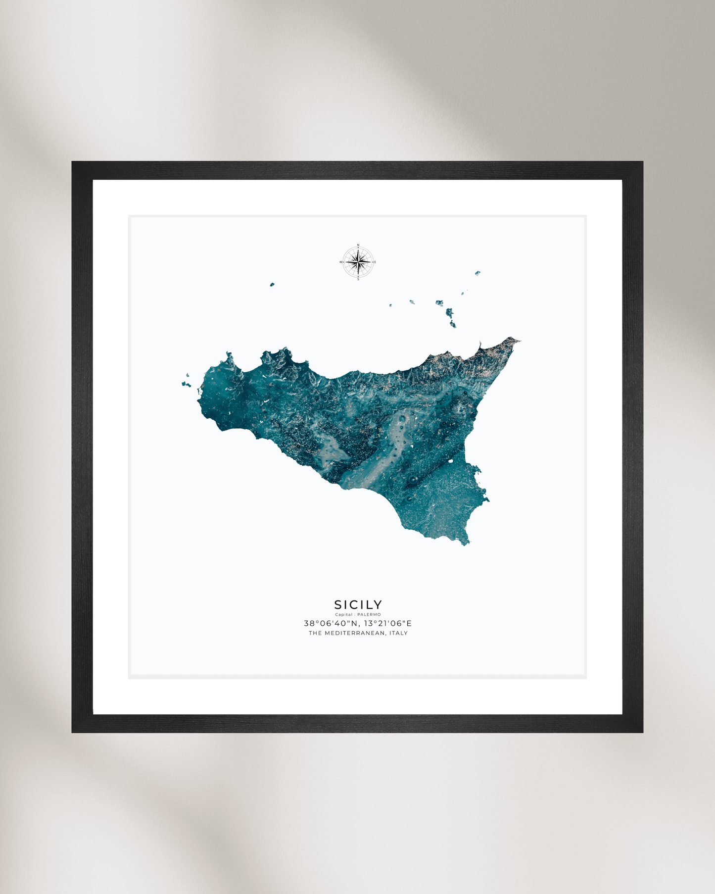 Sicily - Fine Art Map - OIl