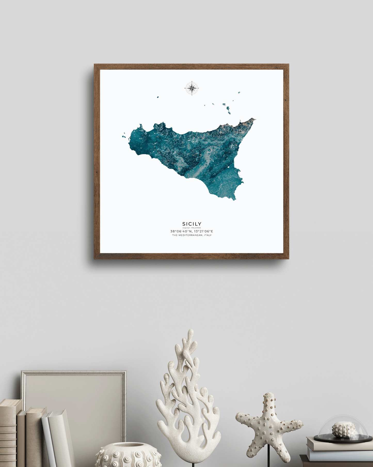 Sicily - Fine Art Map - OIl