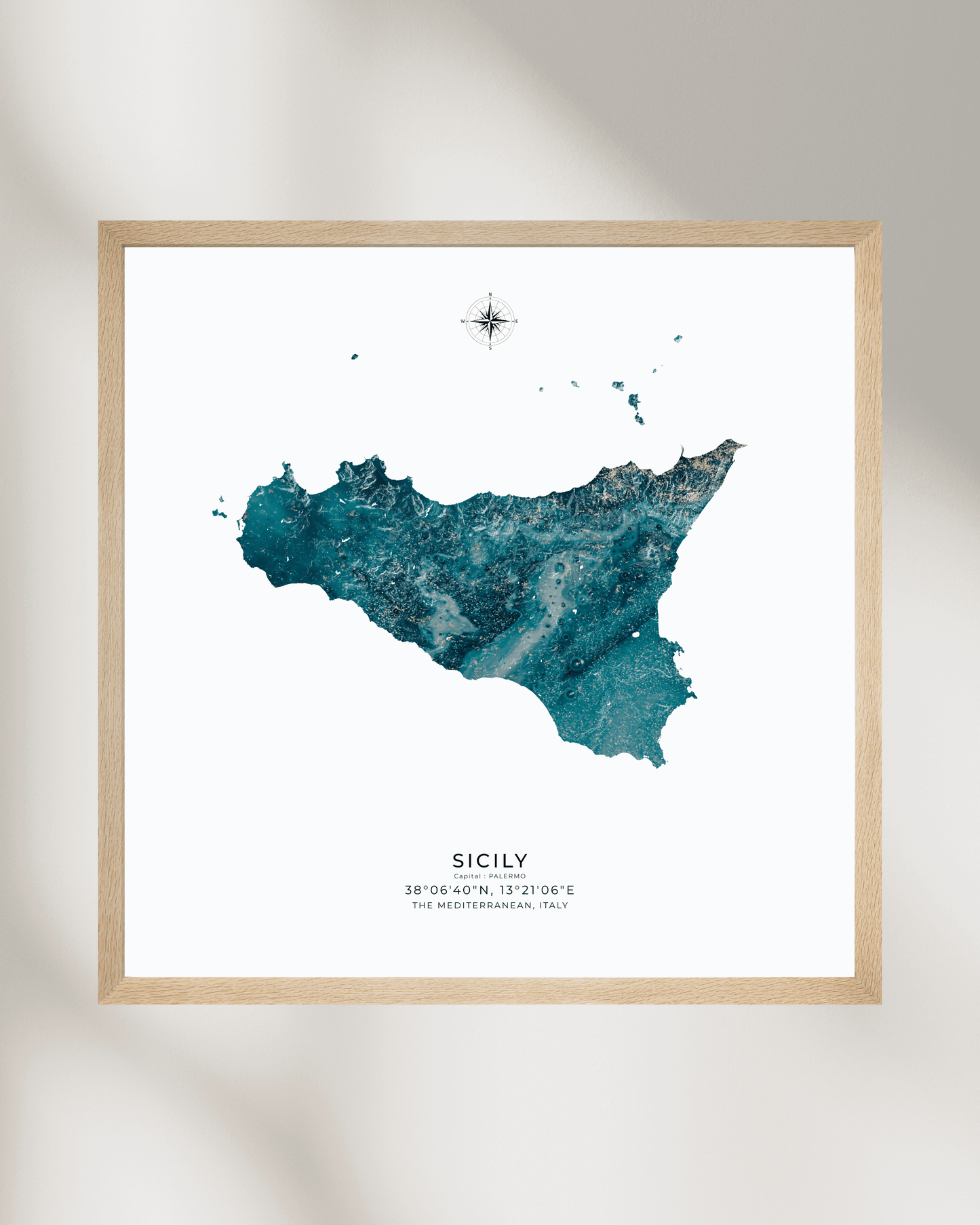 Sicily - Fine Art Map - OIl