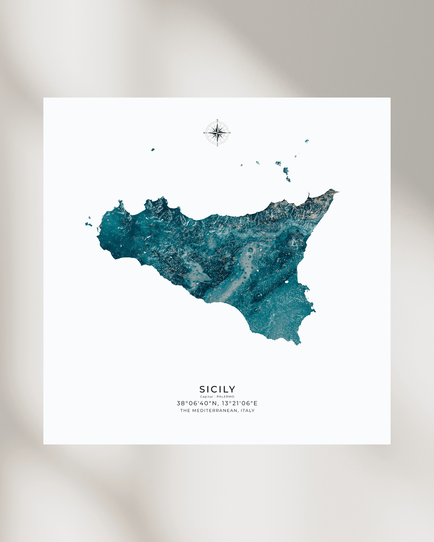 Sicily - Fine Art Map - OIl