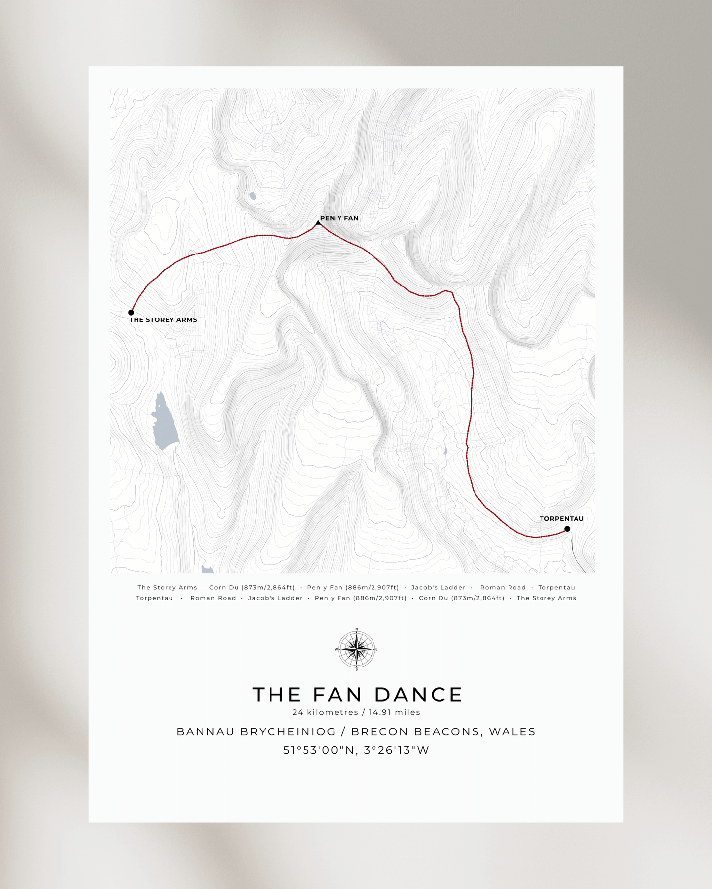 The Fan Dance Route Map Print