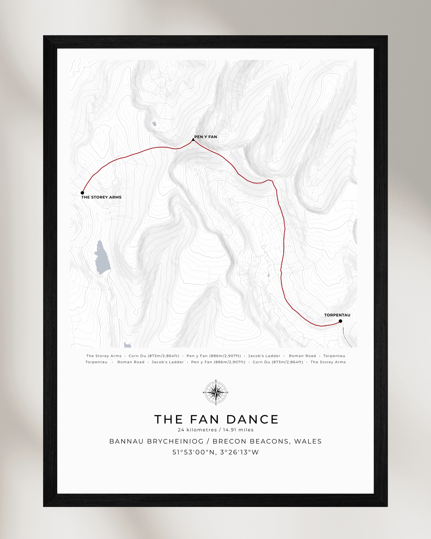 The Fan Dance Route Map Print