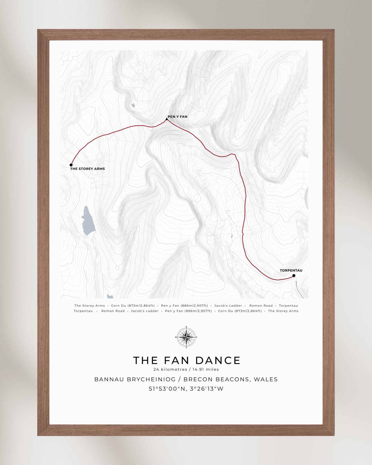 The Fan Dance Route Map Print