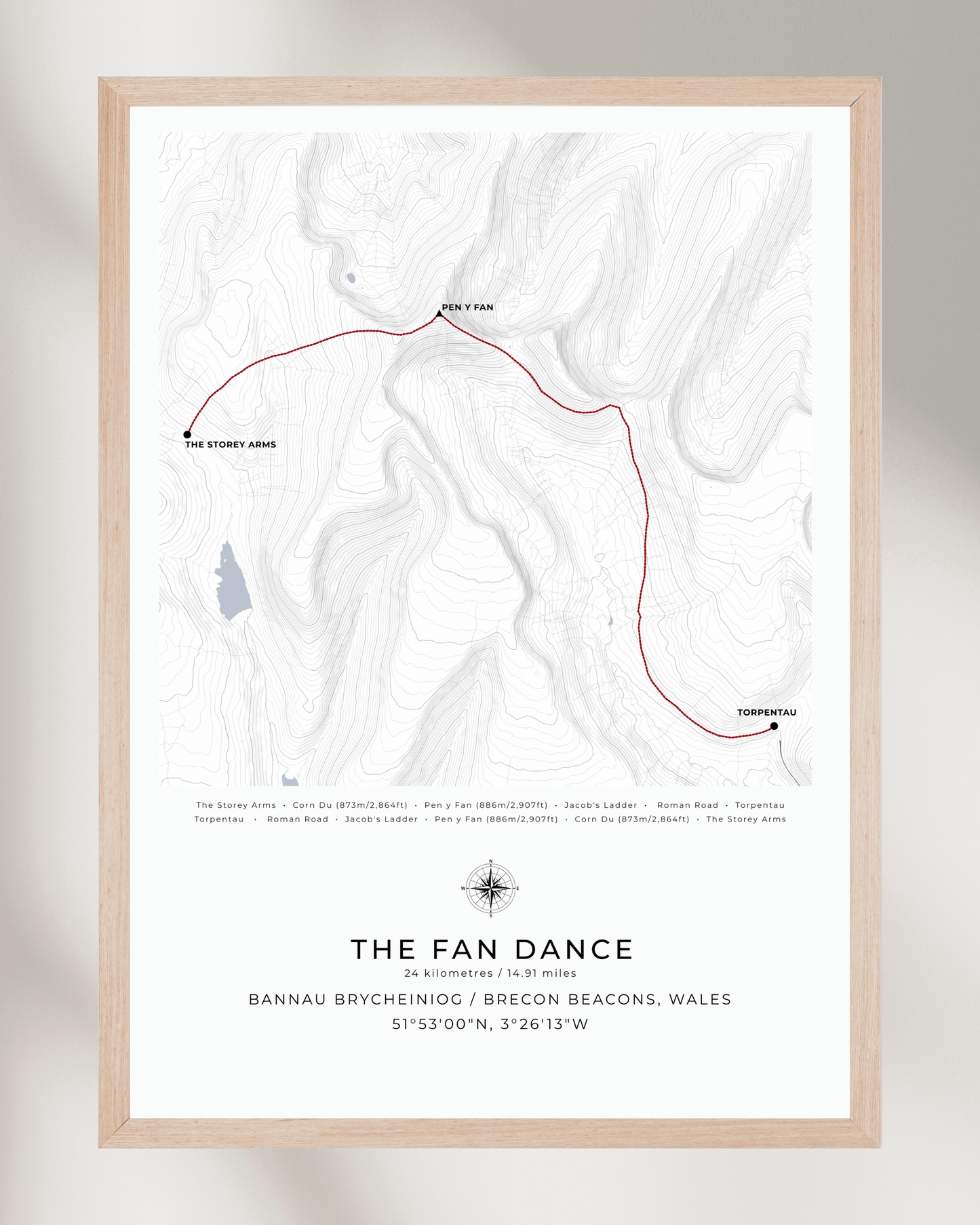 The Fan Dance Route Map Print