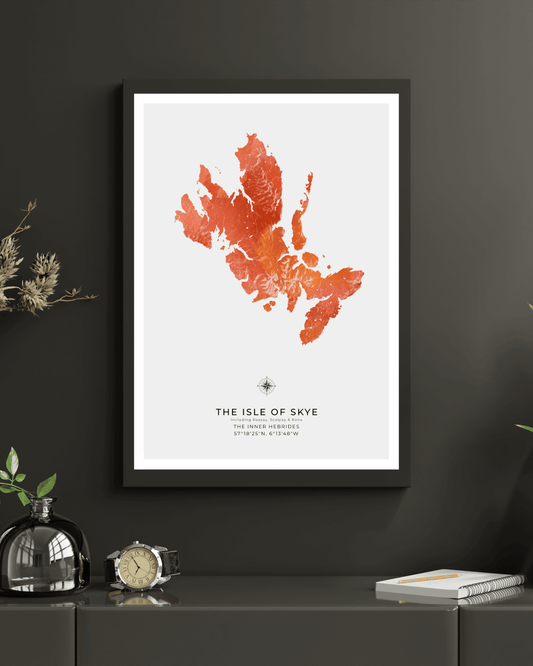 Isle of Skye - Fine Art Topographical Map Print Watercolour