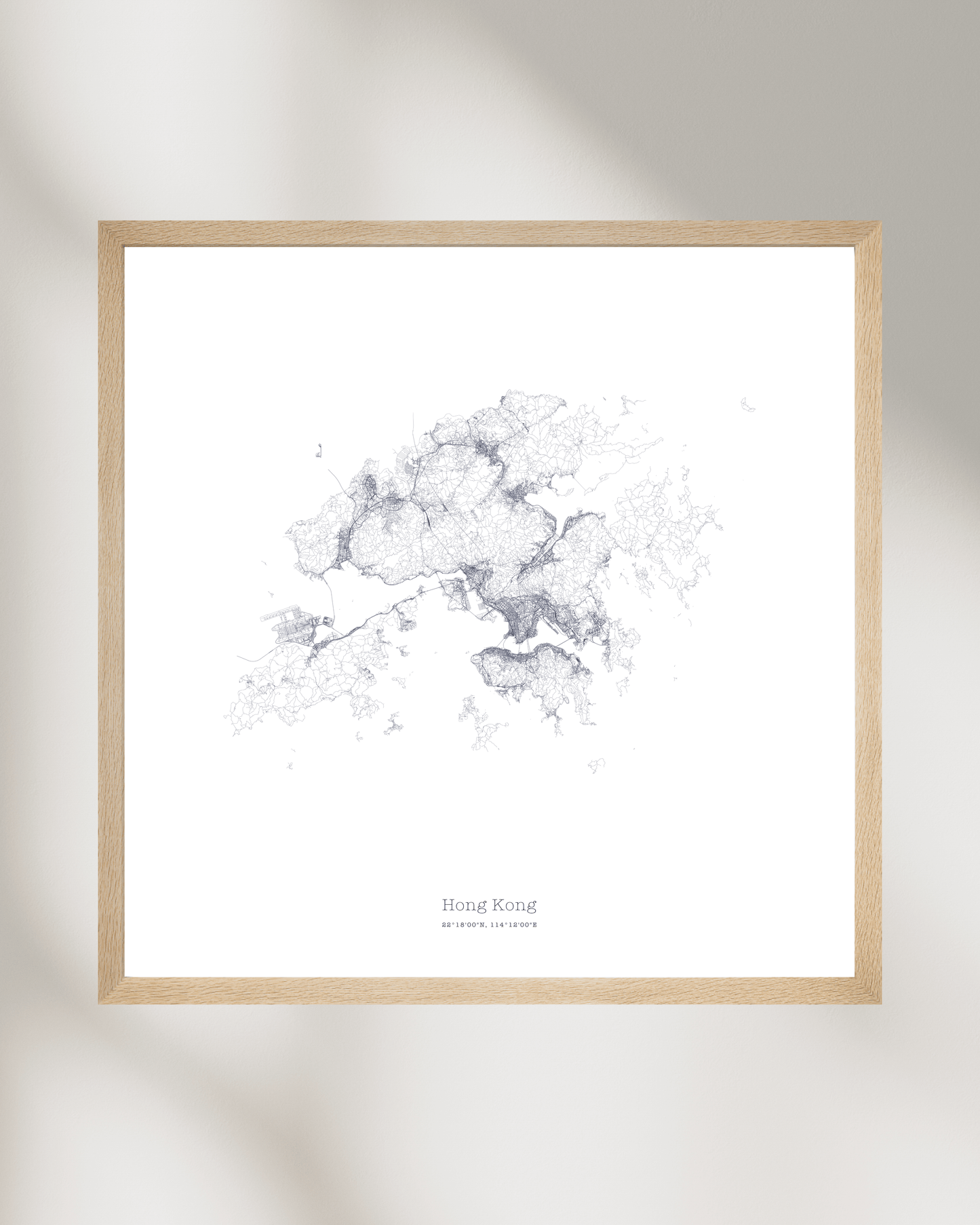 Hong Kong - Minimalist City Map - Fine Art Print