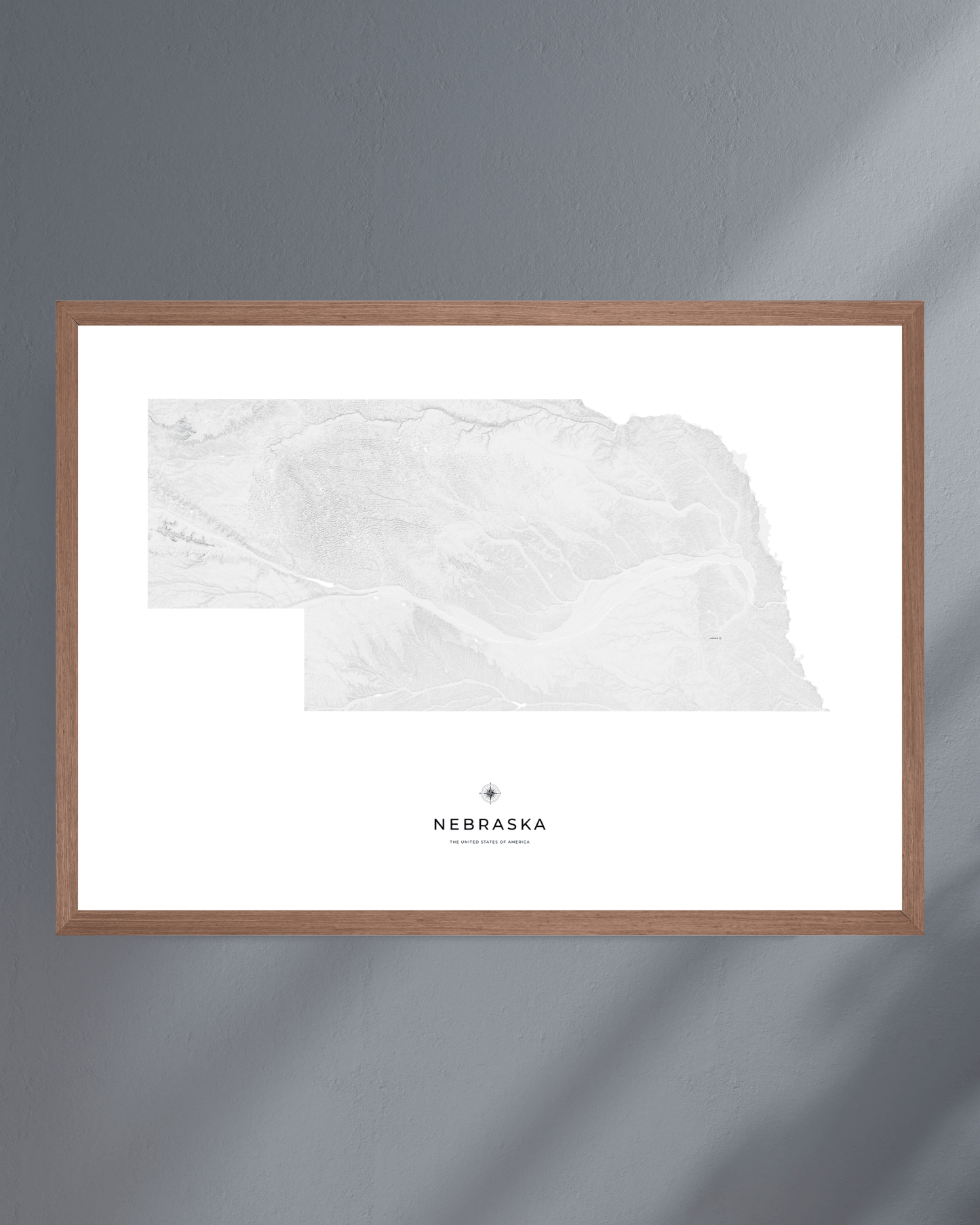 Nebraska - Fine Art Topographical Map Print