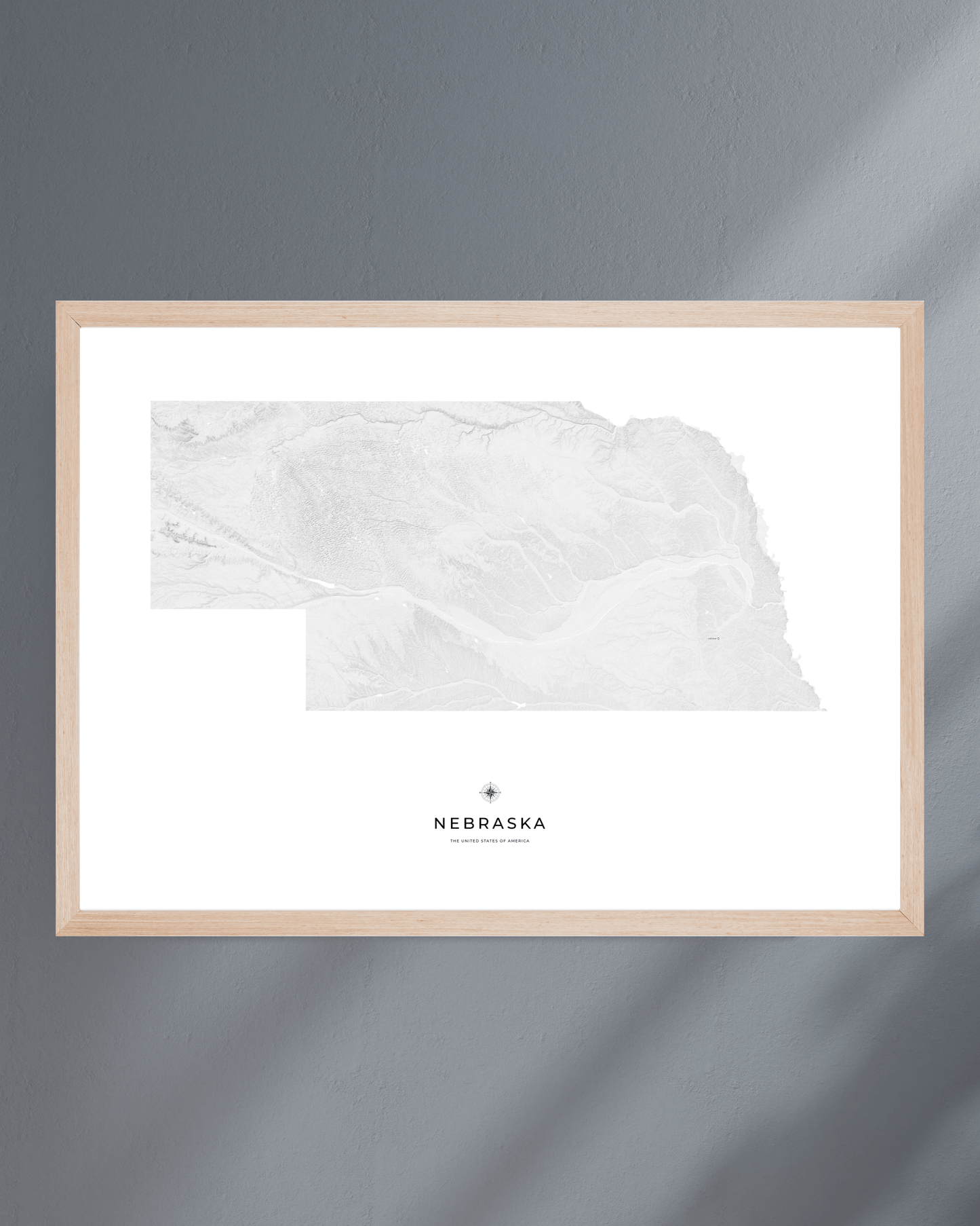 Nebraska - Fine Art Topographical Map Print