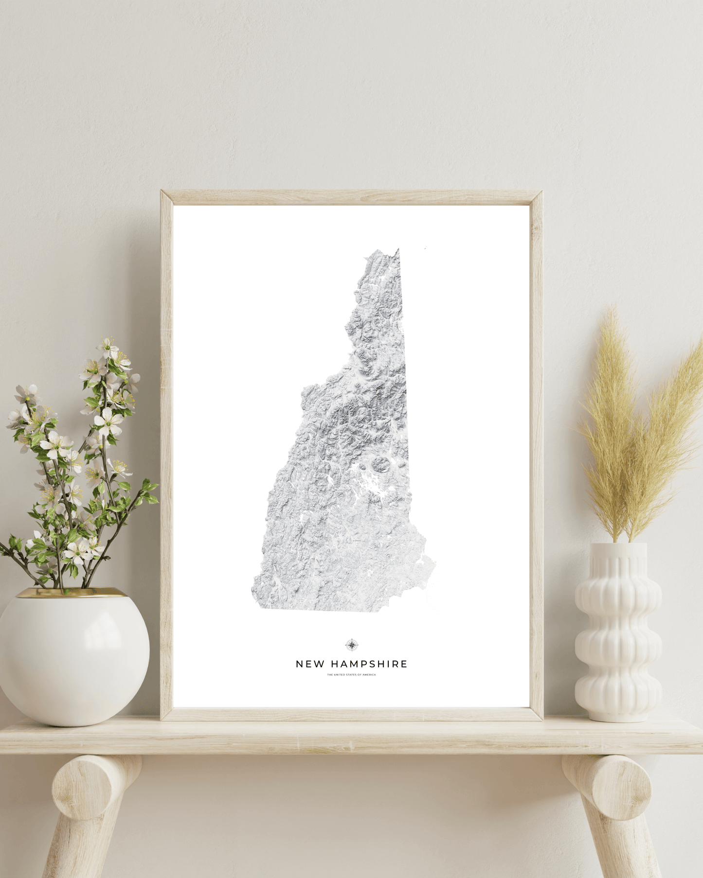 New Hampshire - Fine Art Topographical Map Print