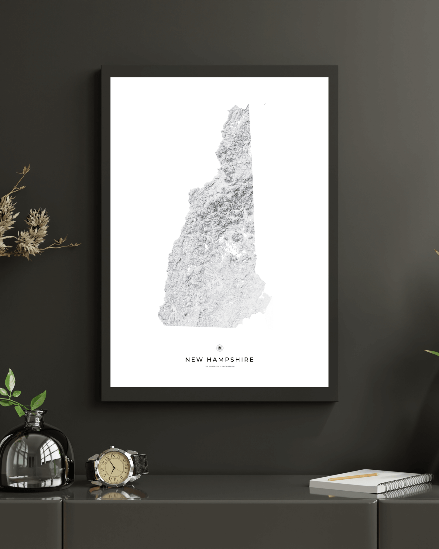 New Hampshire - Fine Art Topographical Map Print
