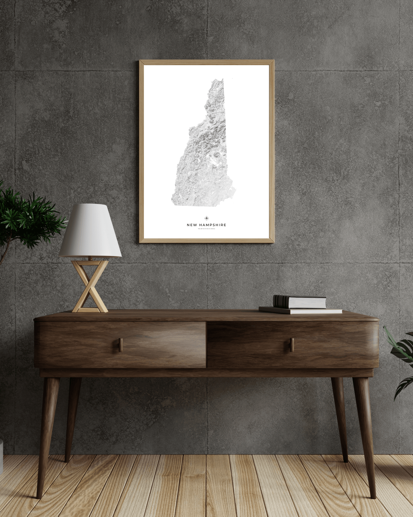 New Hampshire - Fine Art Topographical Map Print