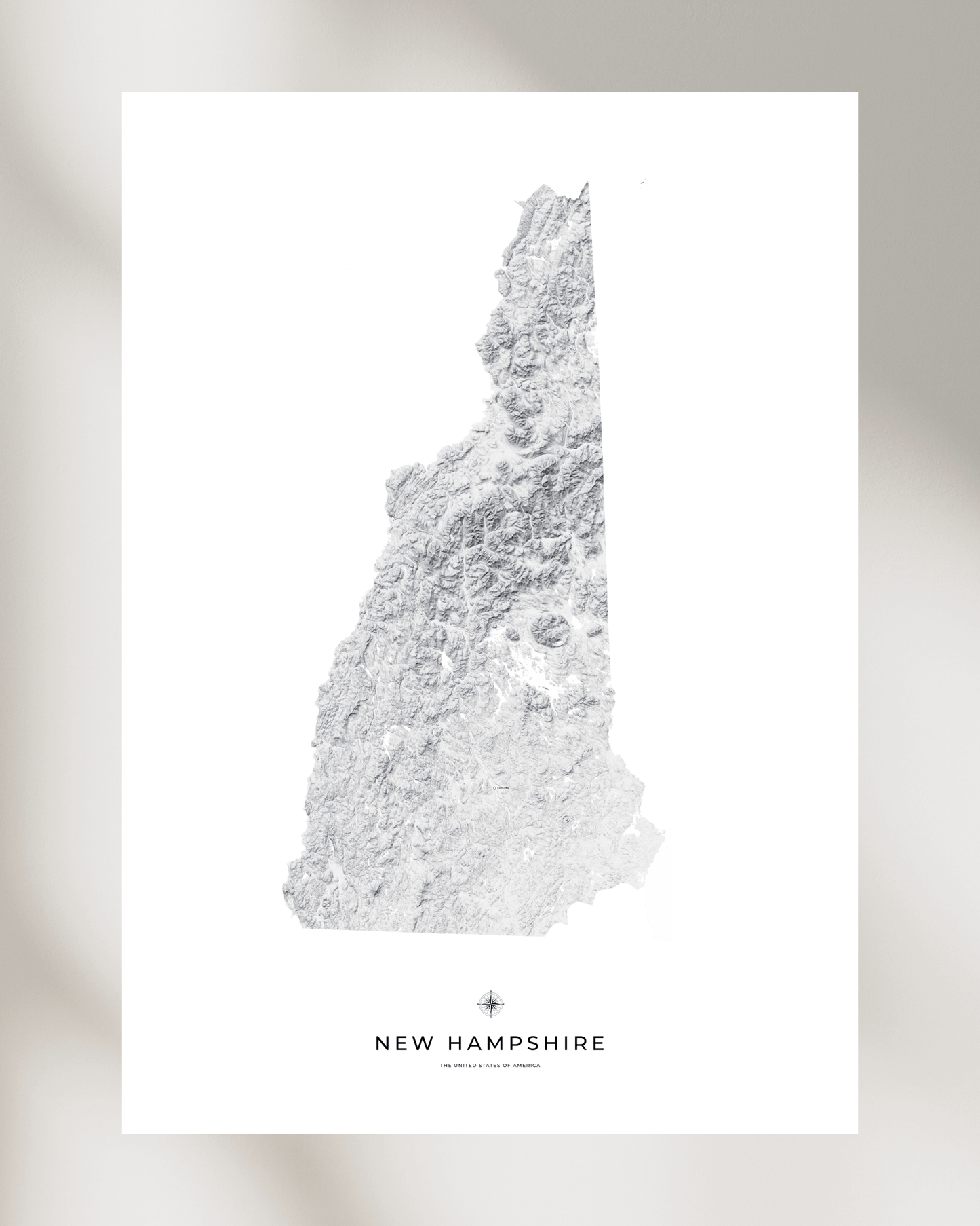 New Hampshire - Fine Art Topographical Map Print