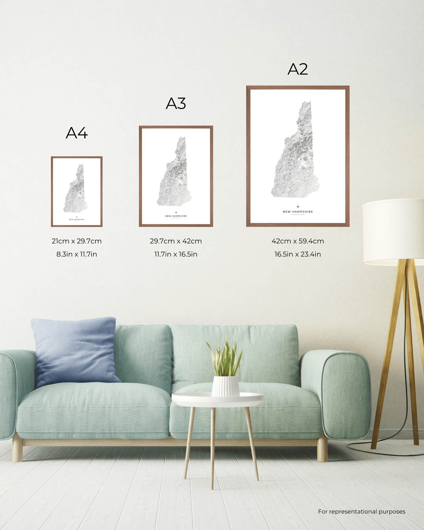 New Hampshire - Fine Art Topographical Map Print