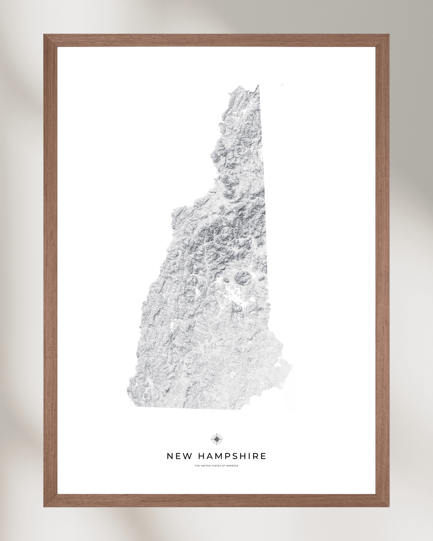 New Hampshire - Fine Art Topographical Map Print