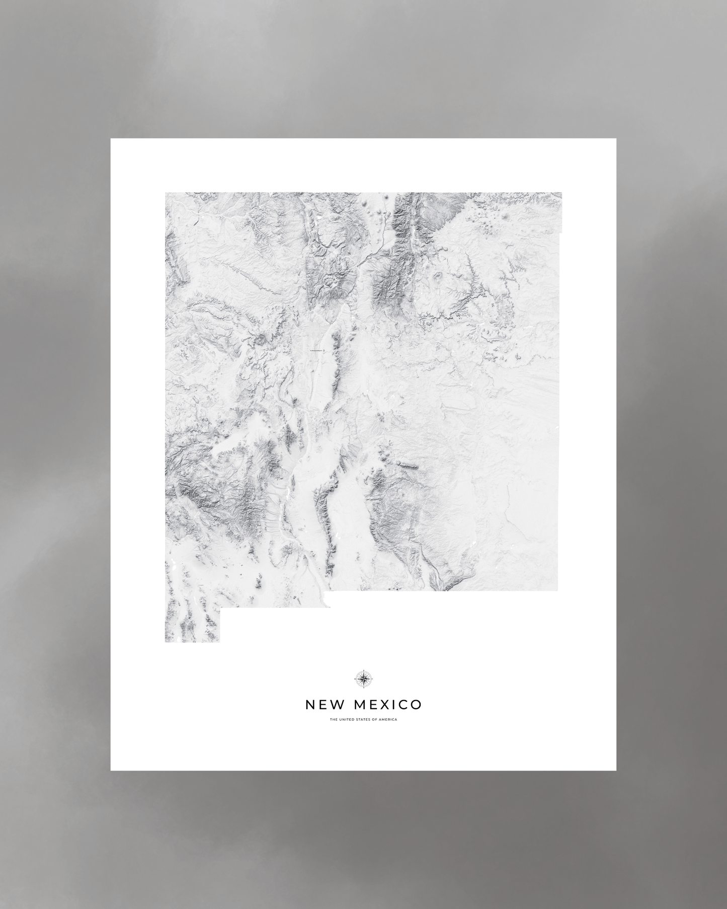 New Mexico - Fine Art Topographical Map Print