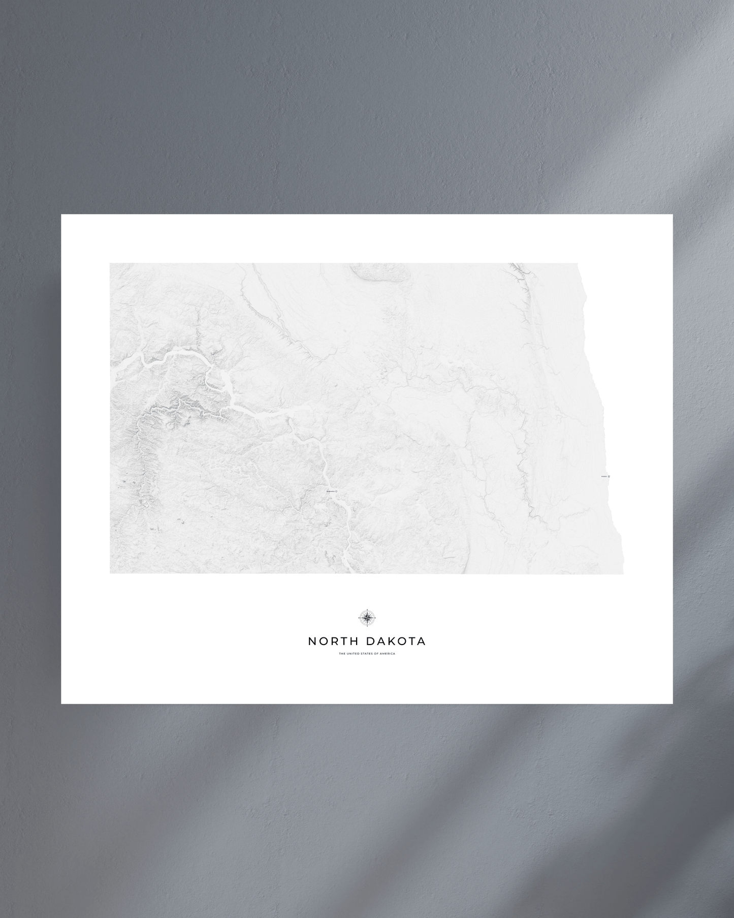 North Dakota - Fine Art Topographical Map Print