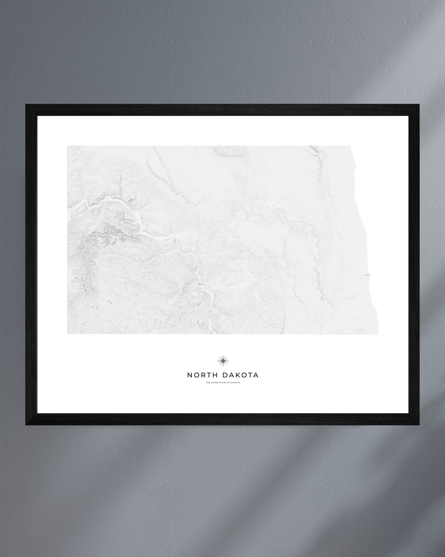 North Dakota - Fine Art Topographical Map Print