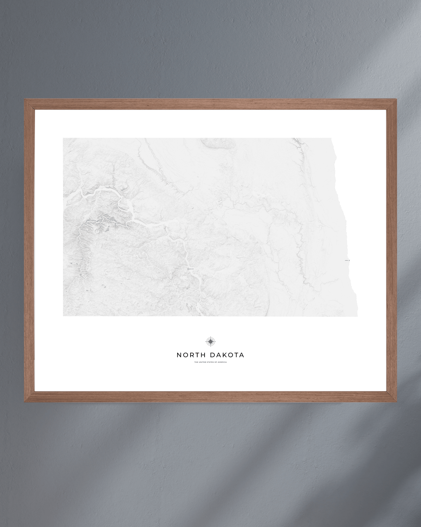 North Dakota - Fine Art Topographical Map Print
