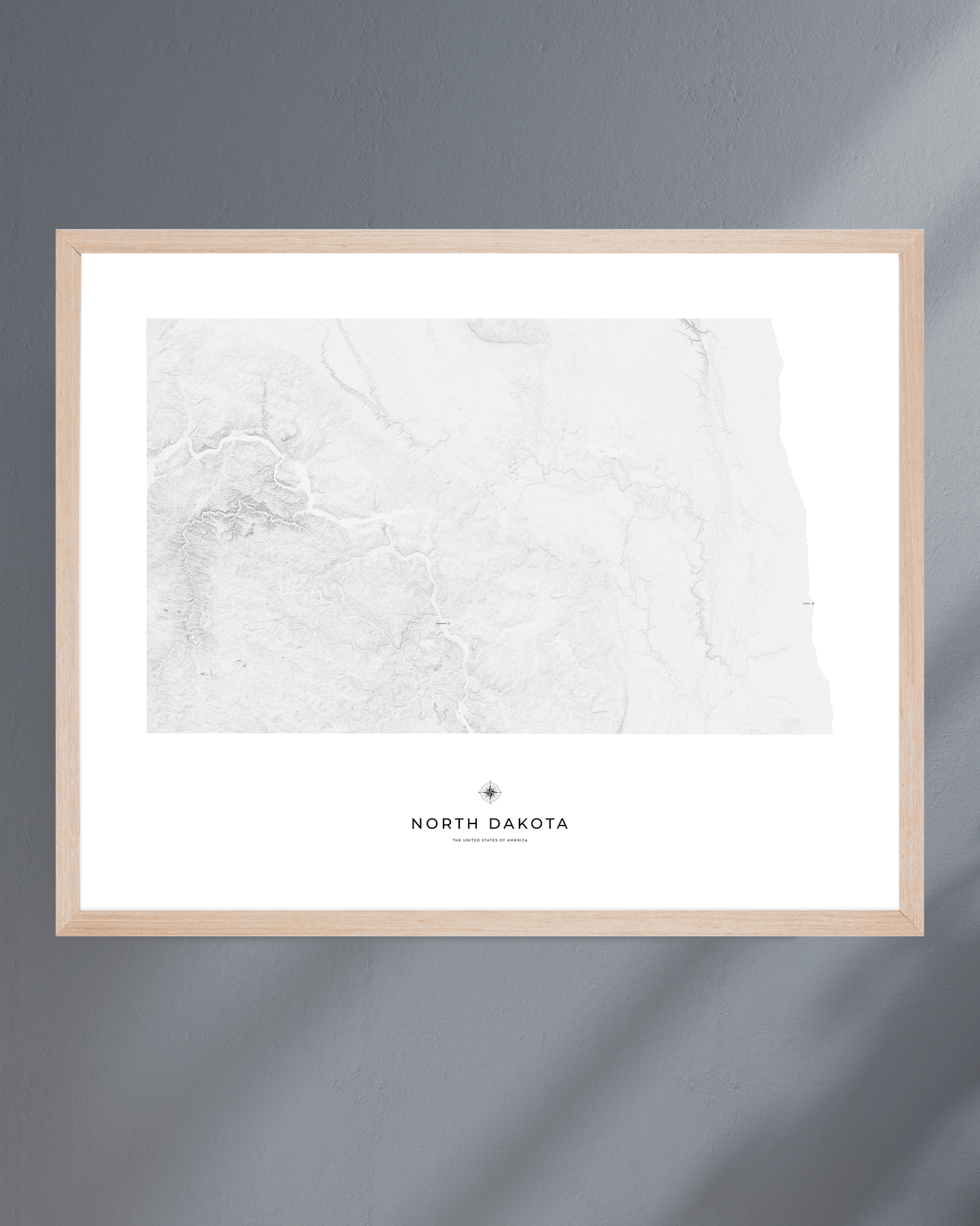 North Dakota - Fine Art Topographical Map Print