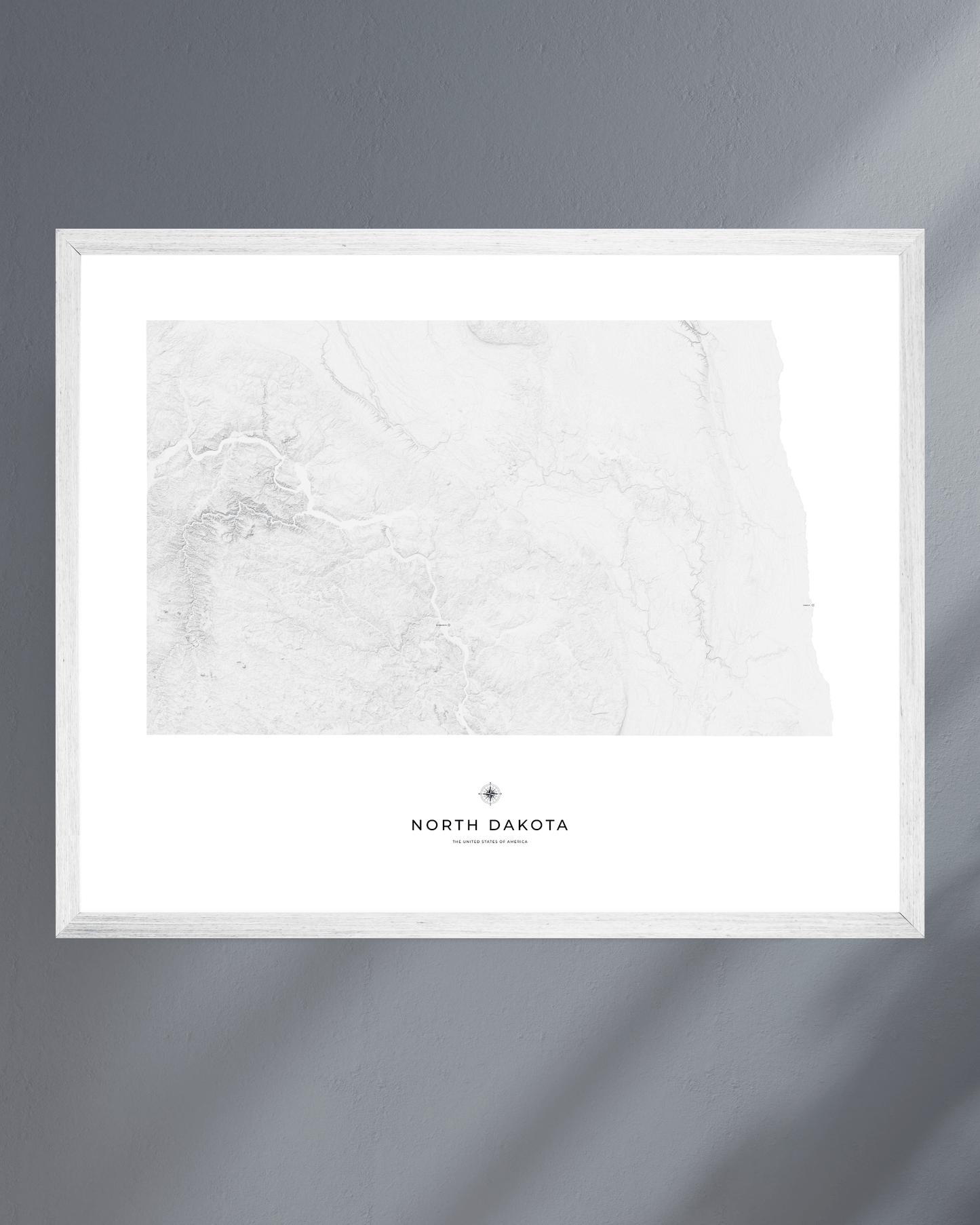 North Dakota - Fine Art Topographical Map Print