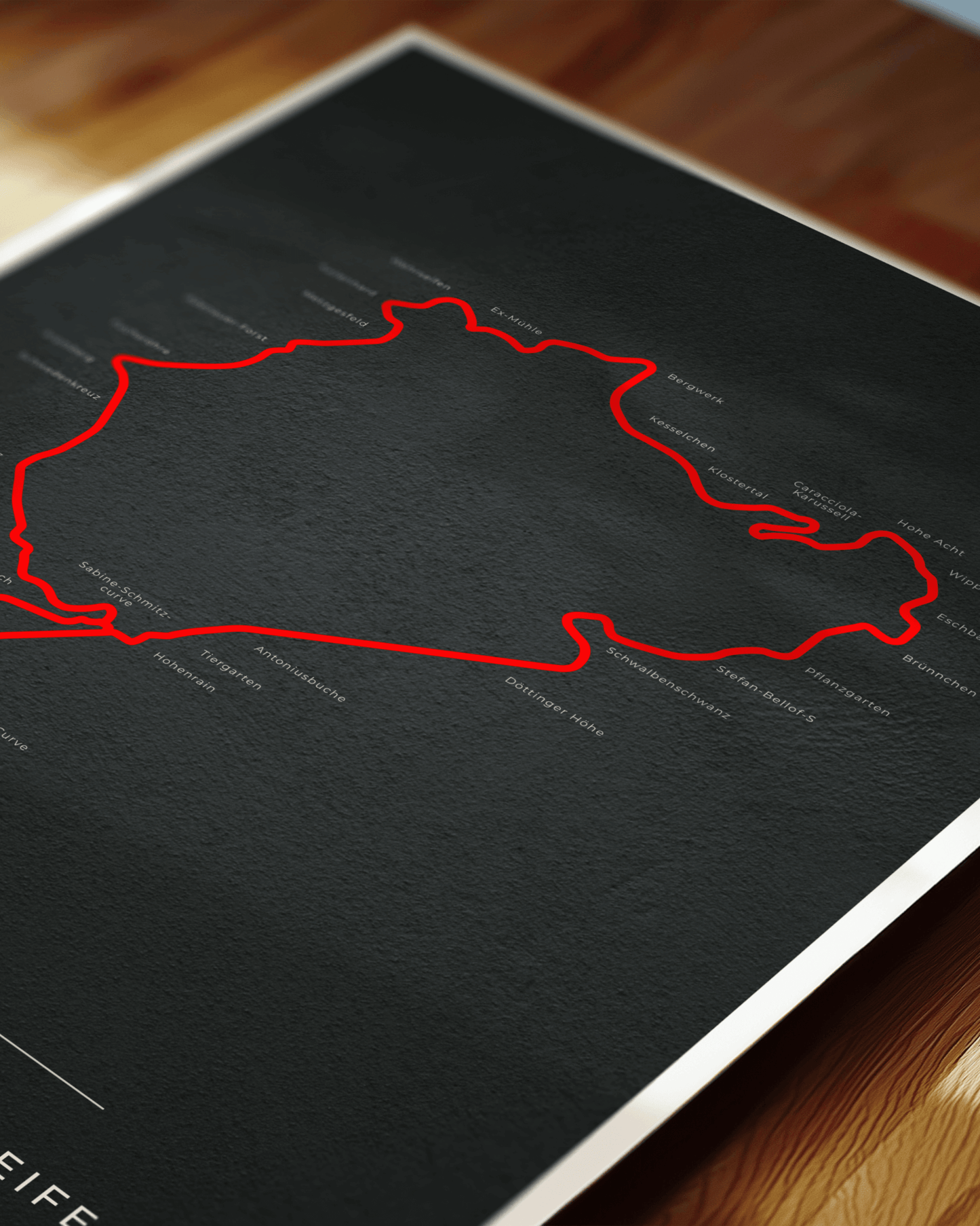 Nürburgring Nordschleife Circuit Track Map Poster