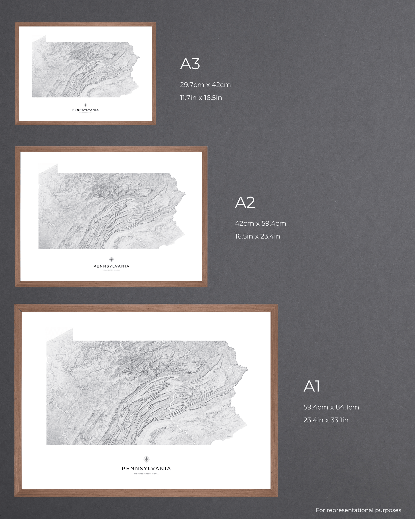 Pennsylvania - Fine Art Topographical Map Print