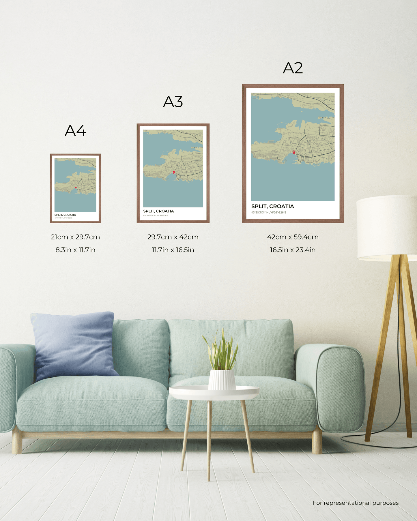 Personalised Map of Split, Croatia