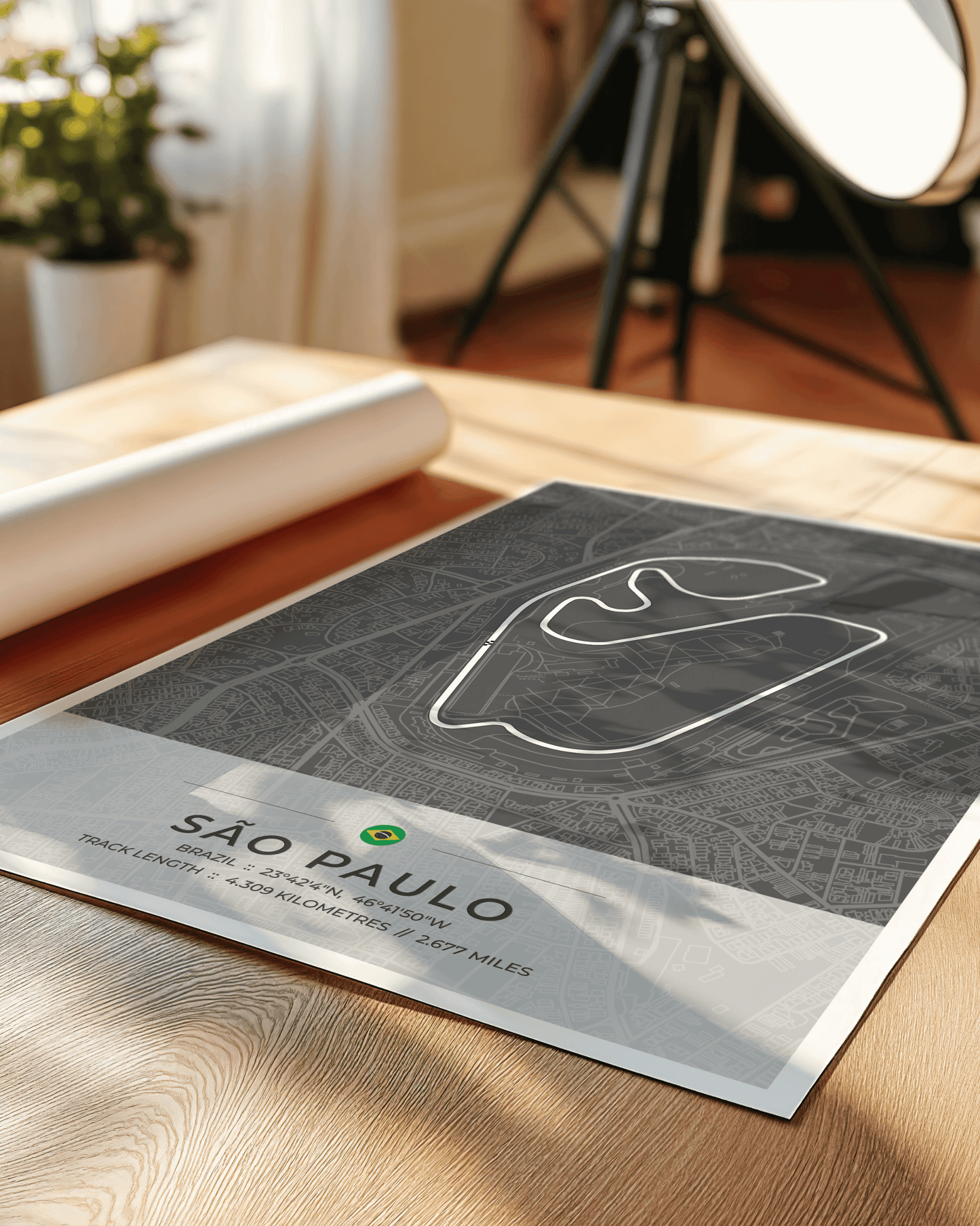 Sao Paulo - Grand Prix Circuit Map Poster