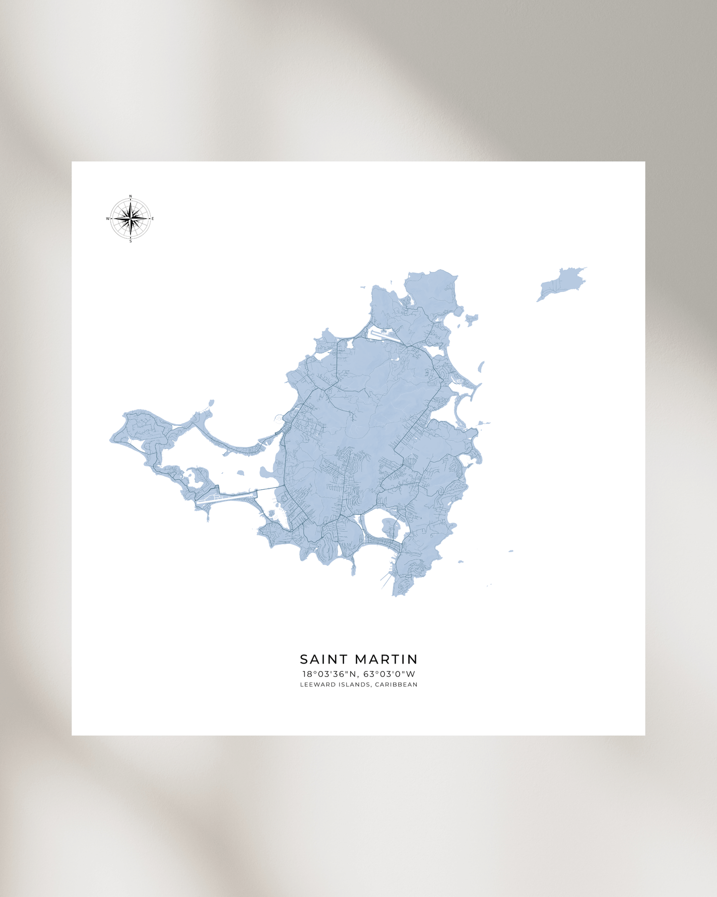 Saint Martin - Fine Art Map Print