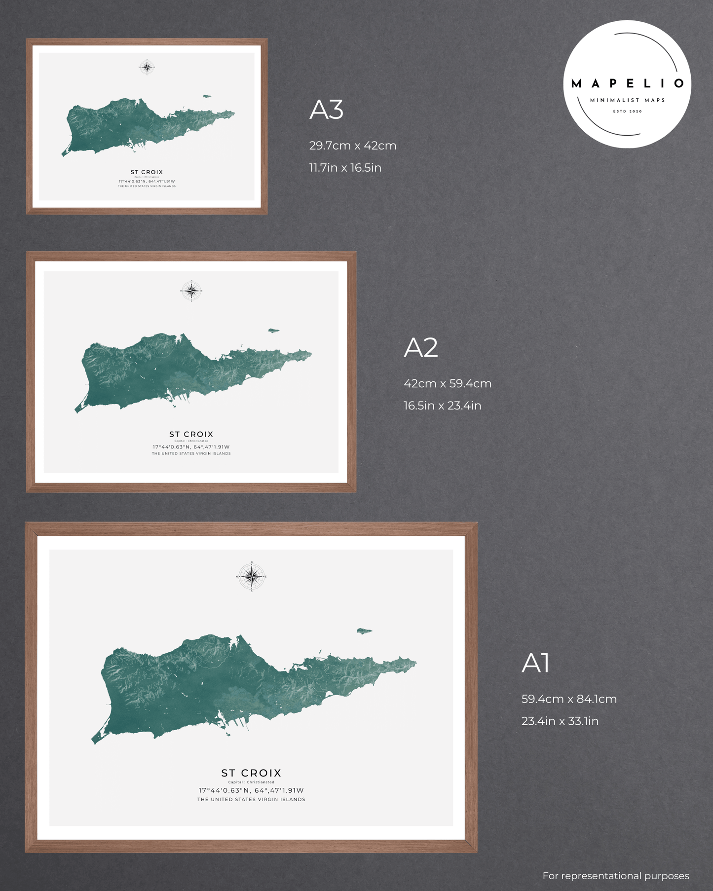 St Croix - USVI - Fine Art Map