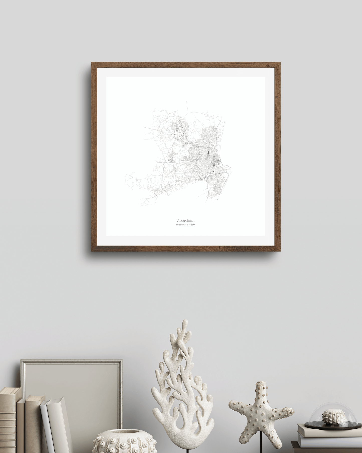 Aberdeen - City Map - Minimalist Fine Art Print - White