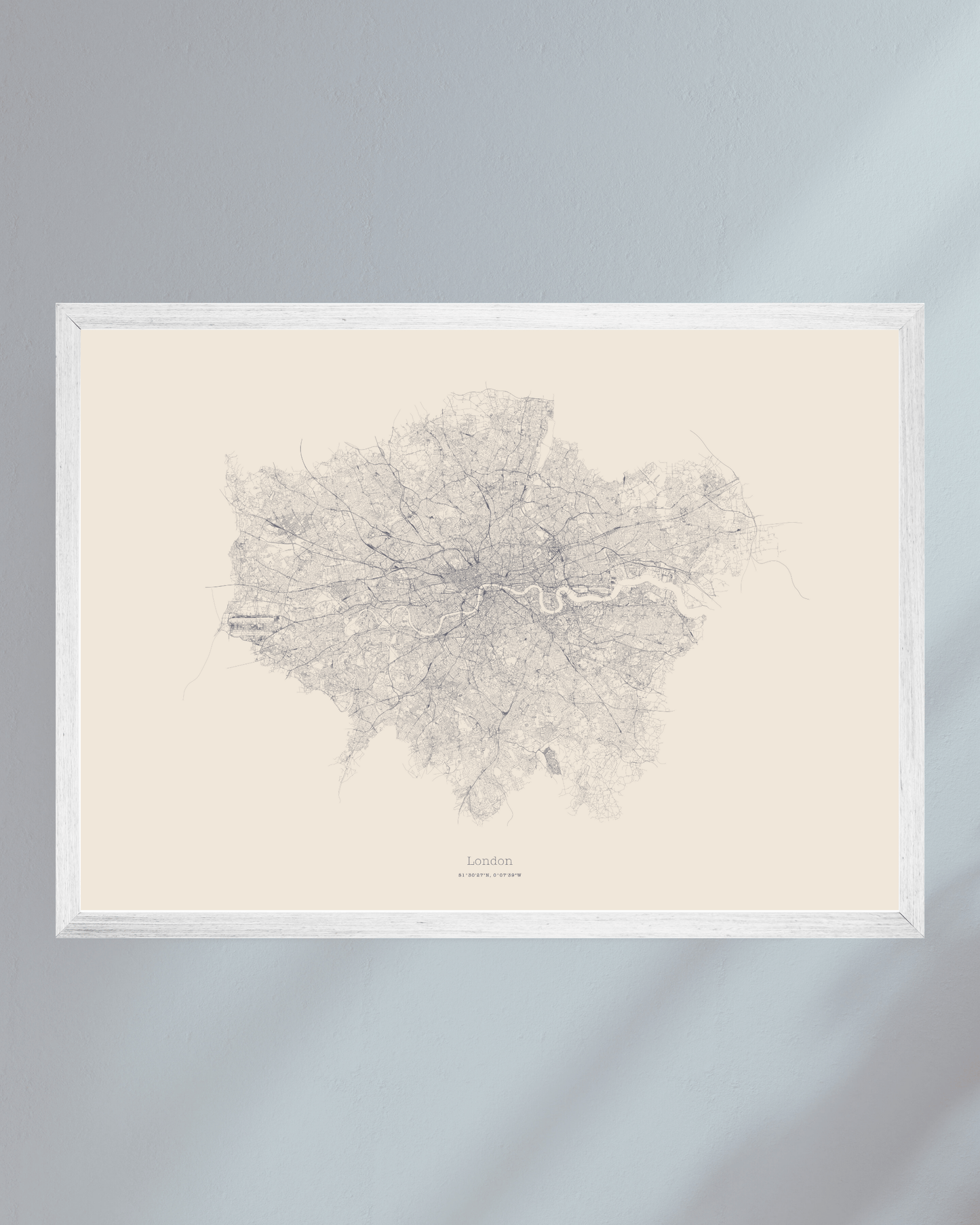 Greater London - City Map - Minimalist Fine Art Print - Taupe