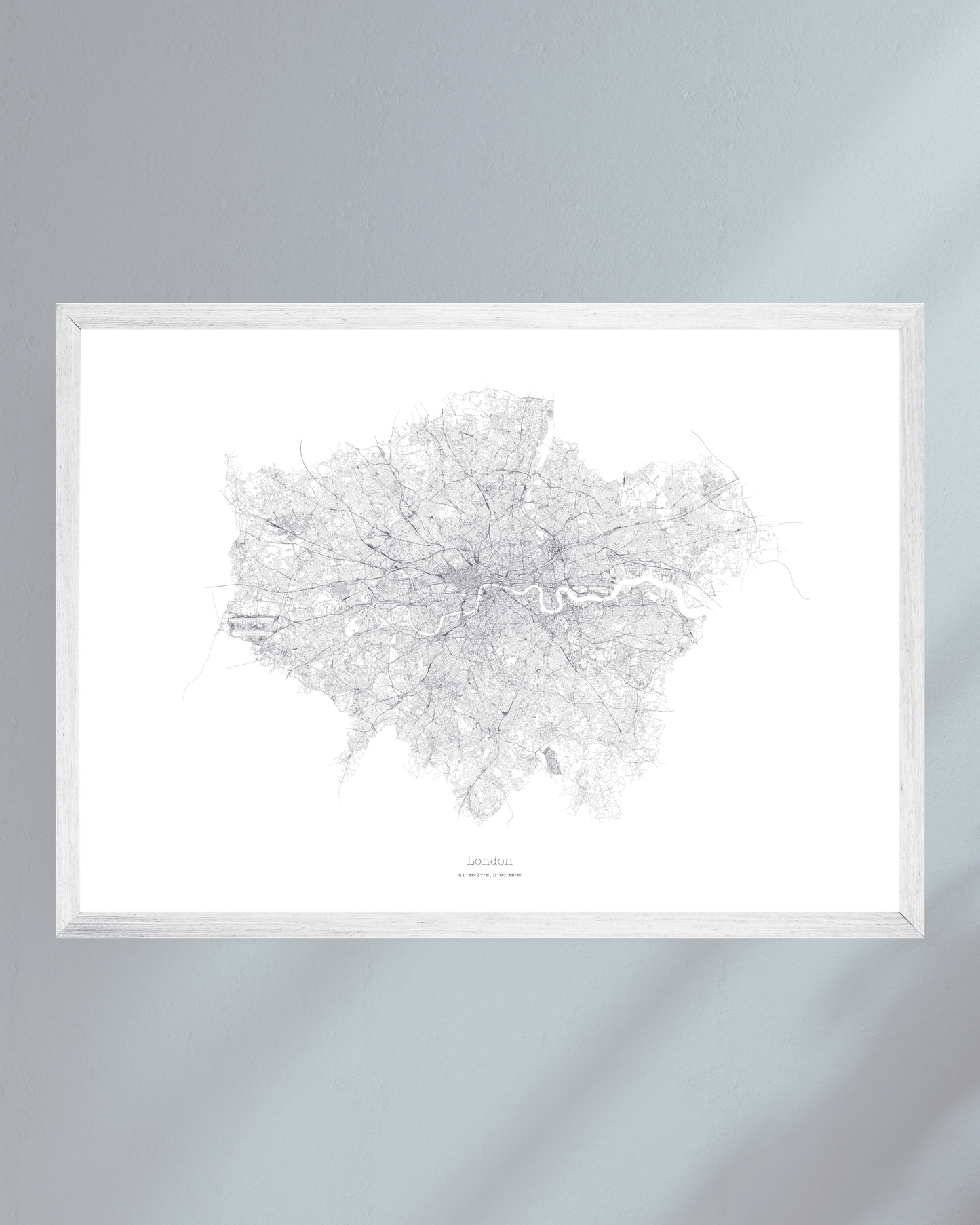 Greater London - City Map - Minimalist Fine Art Print - White