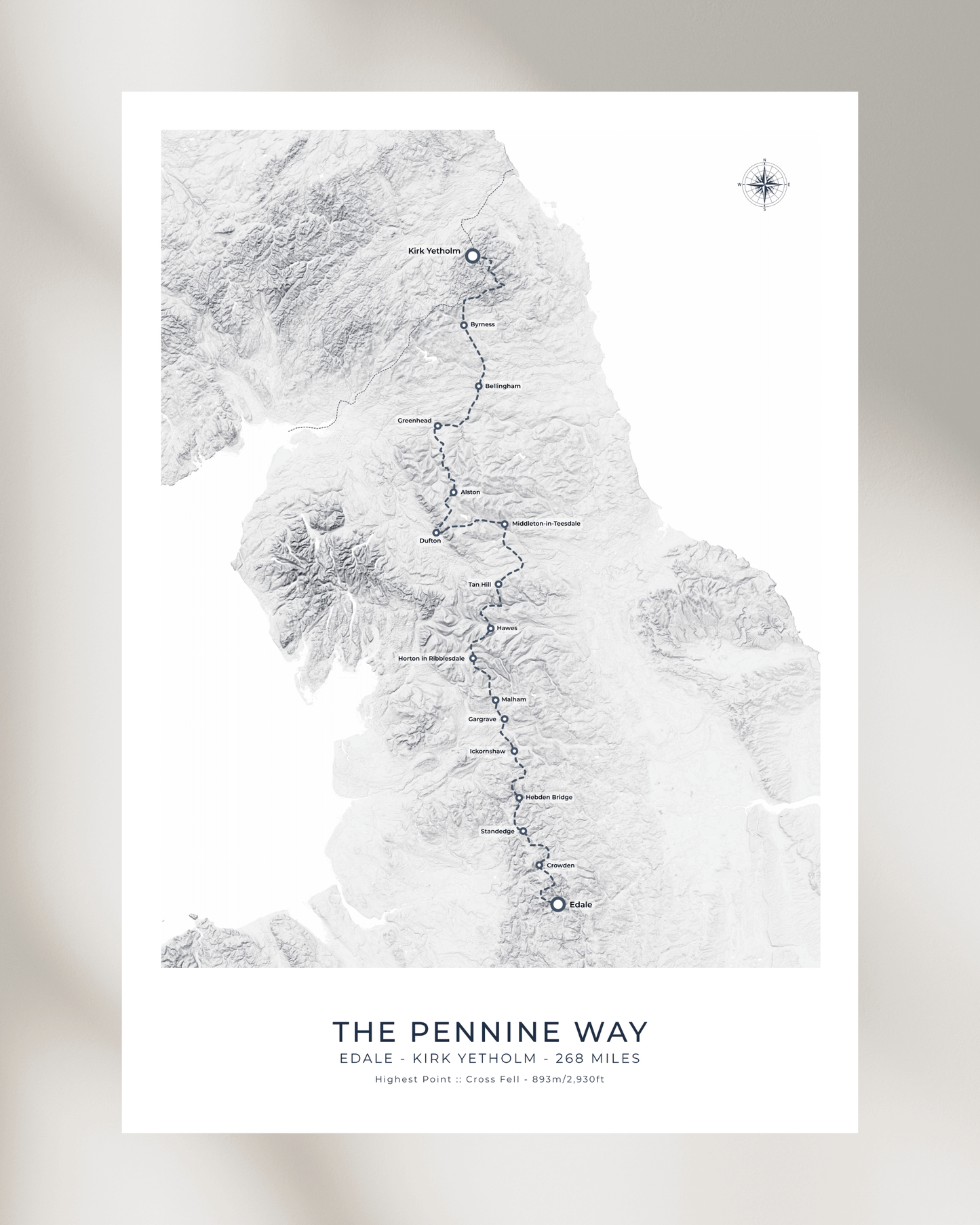 Pennine Way - Route Map Print