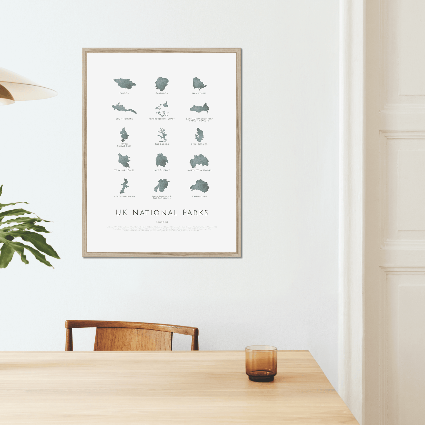UK National Parks - Framed & Mounted Map