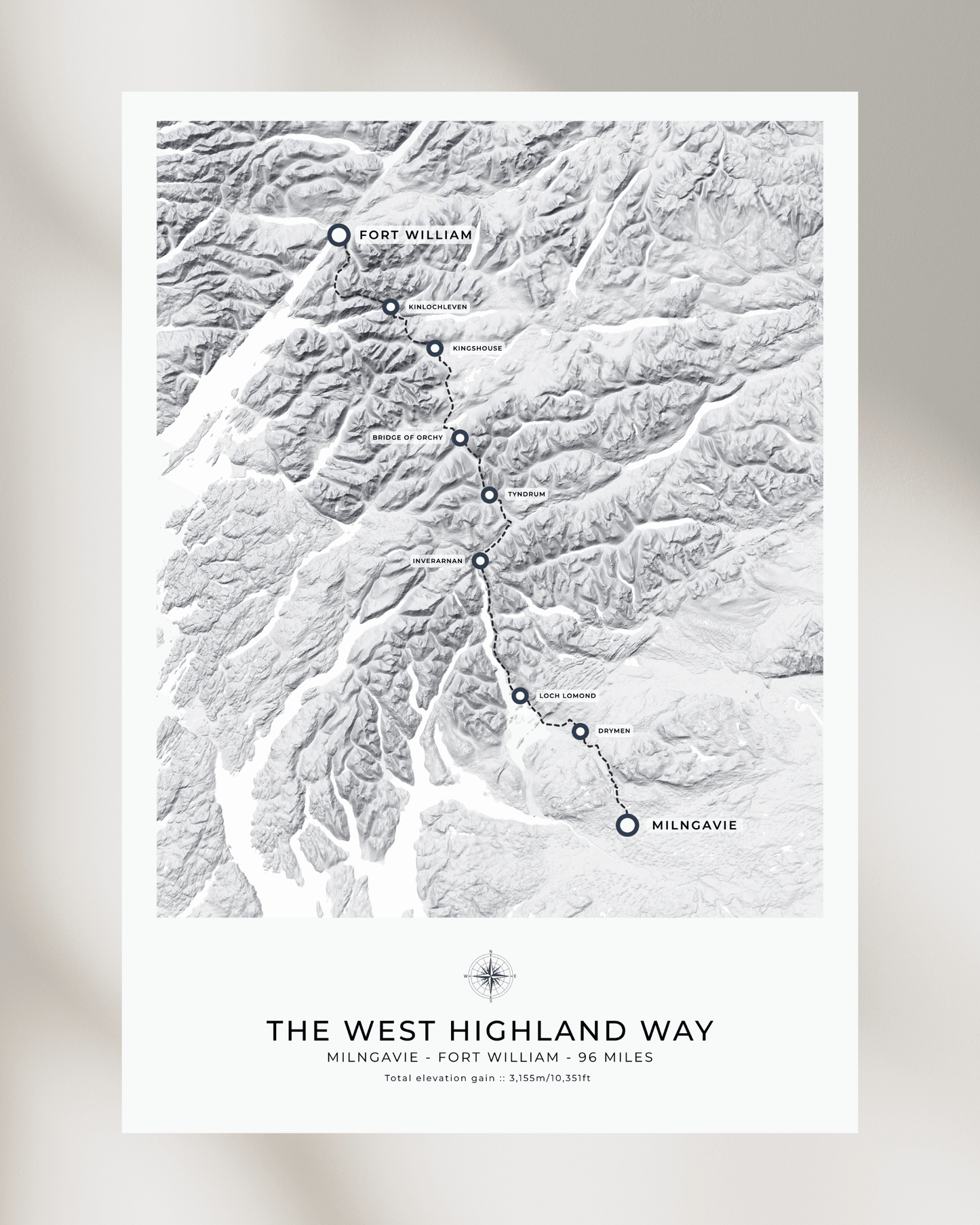 West Highland Way - Route Map Print