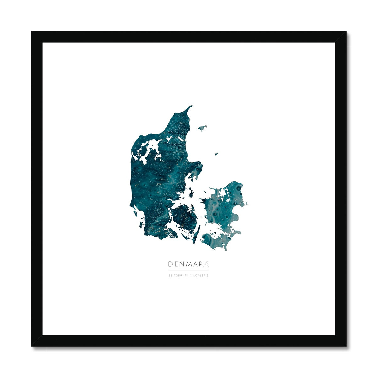 Map of Denmark - Framed & Mounted Print