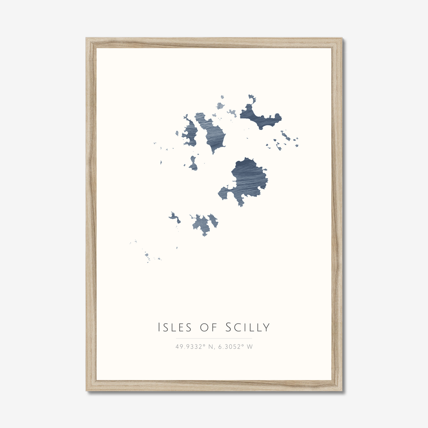 The Scilly Isles - Framed & Mounted Map
