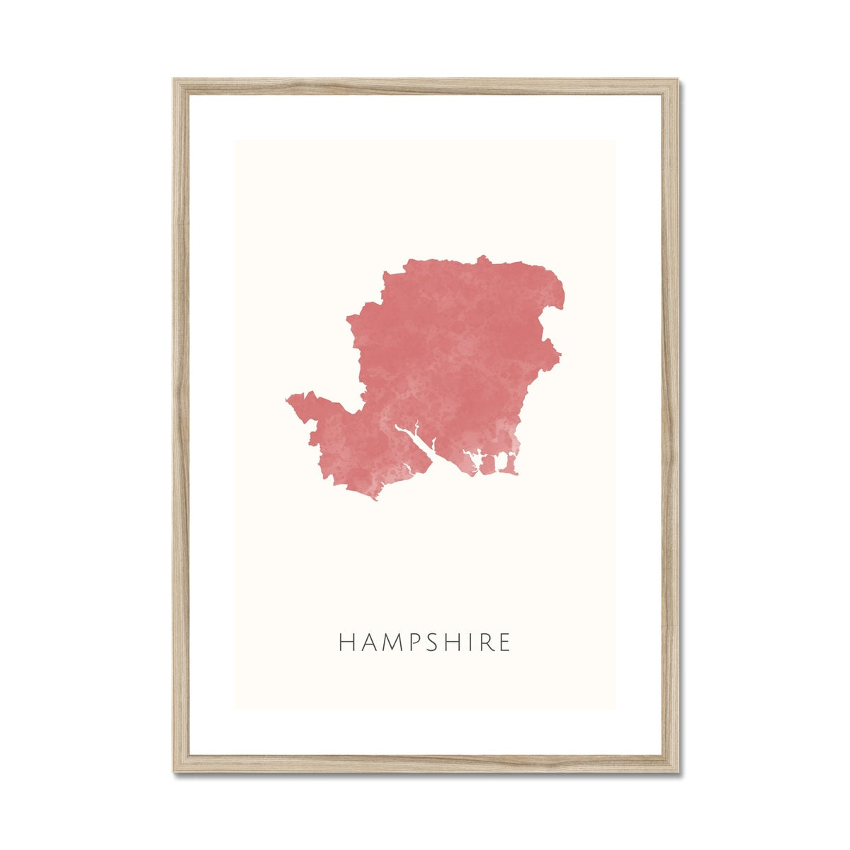 Hampshire - Framed & Mounted Map