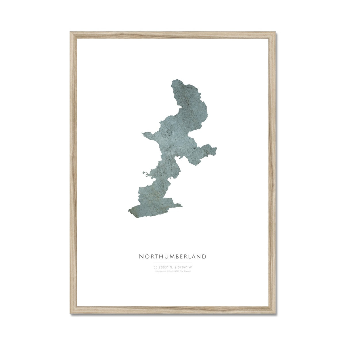 Northumberland - Framed & Mounted Map