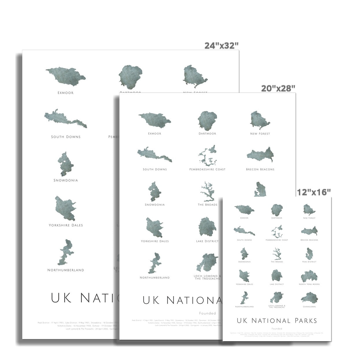 UK National Parks Map- Fine Art Print