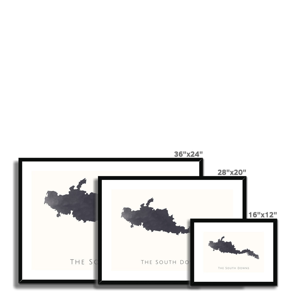 The South Downs - Framed & Mounted Map