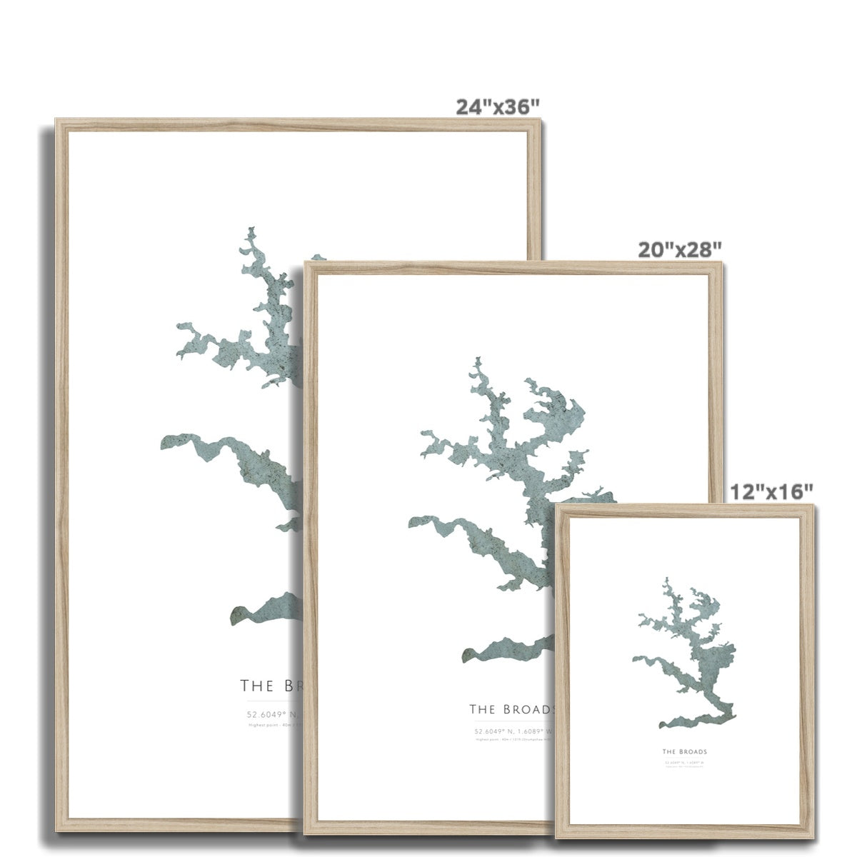 The Broads - Framed & Mounted Map