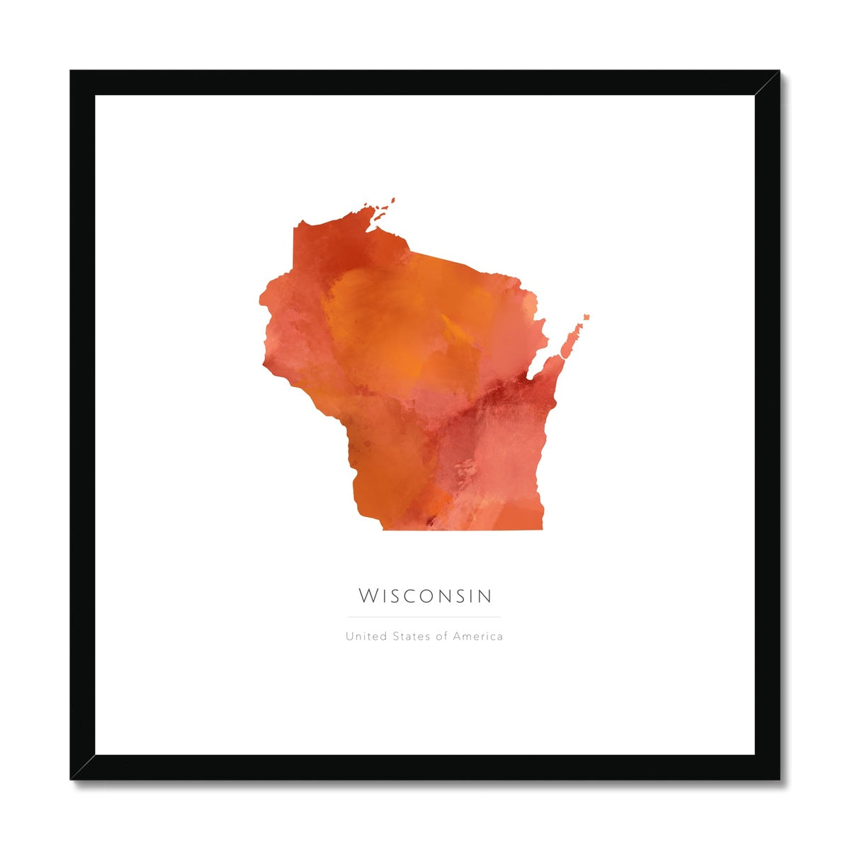 Wisconsin - Framed & Mounted Map