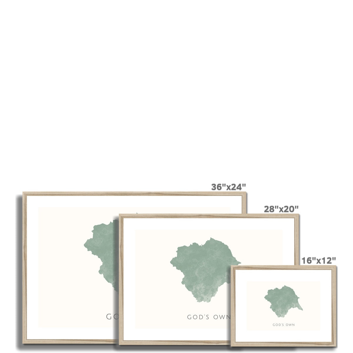 Yorkshire - Framed & Mounted Map