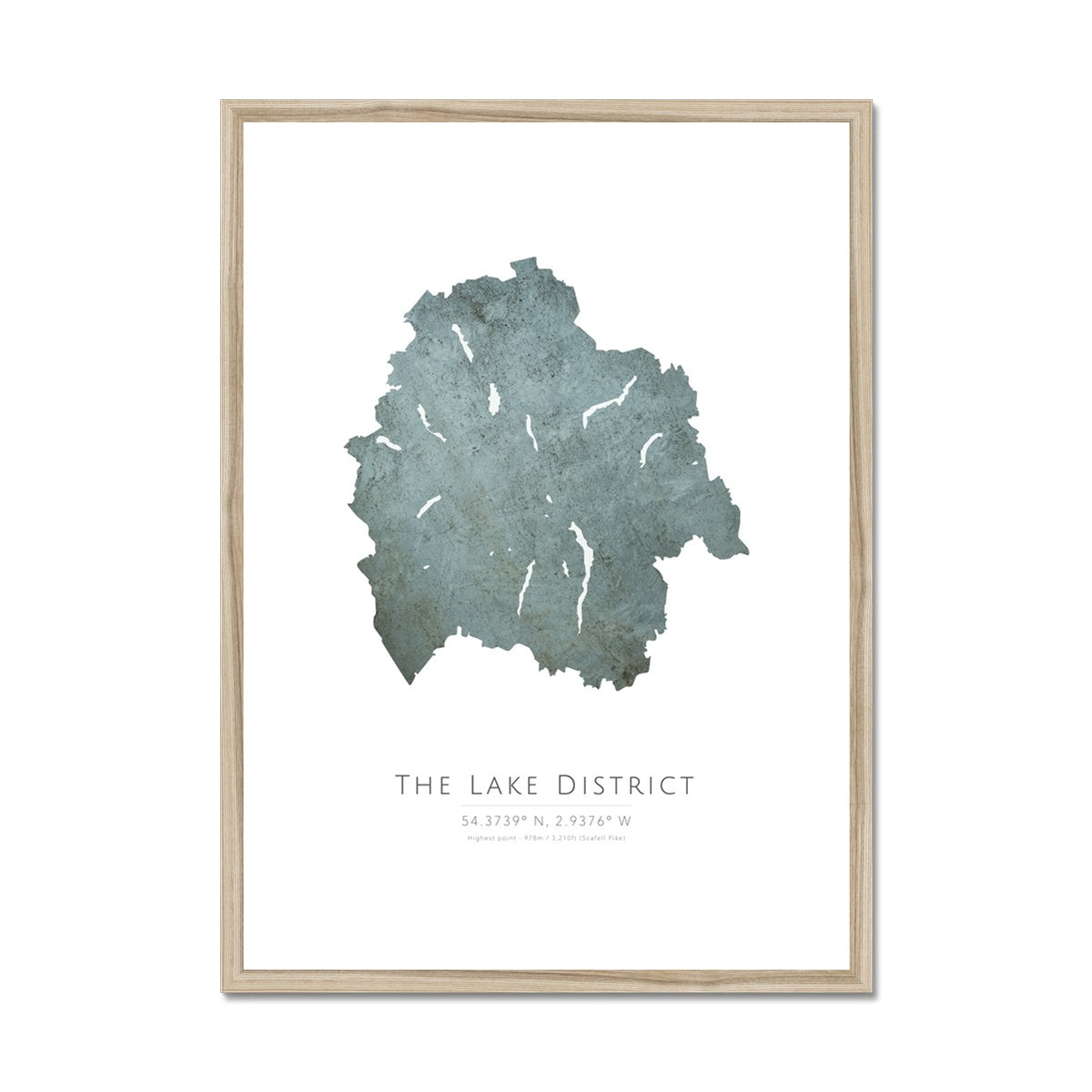 The Lake District - Framed & Mounted Map