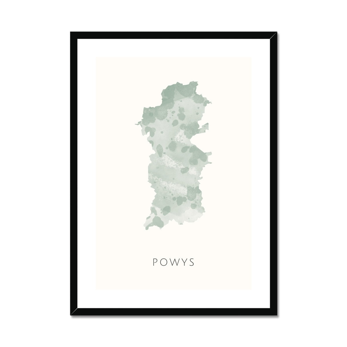 Powys - Framed & Mounted Map